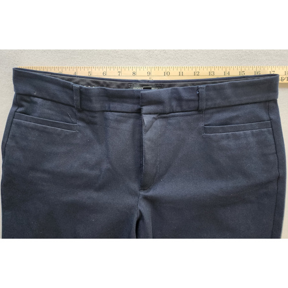 Banana Republic Pants Women 10L Sloan Solid Dress Stretch Ankle Navy Blue - Picture 3 of 11